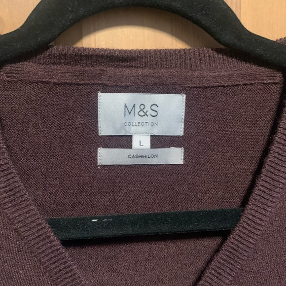 Burgundy V-Neck Sweater - Picture 2 of 3